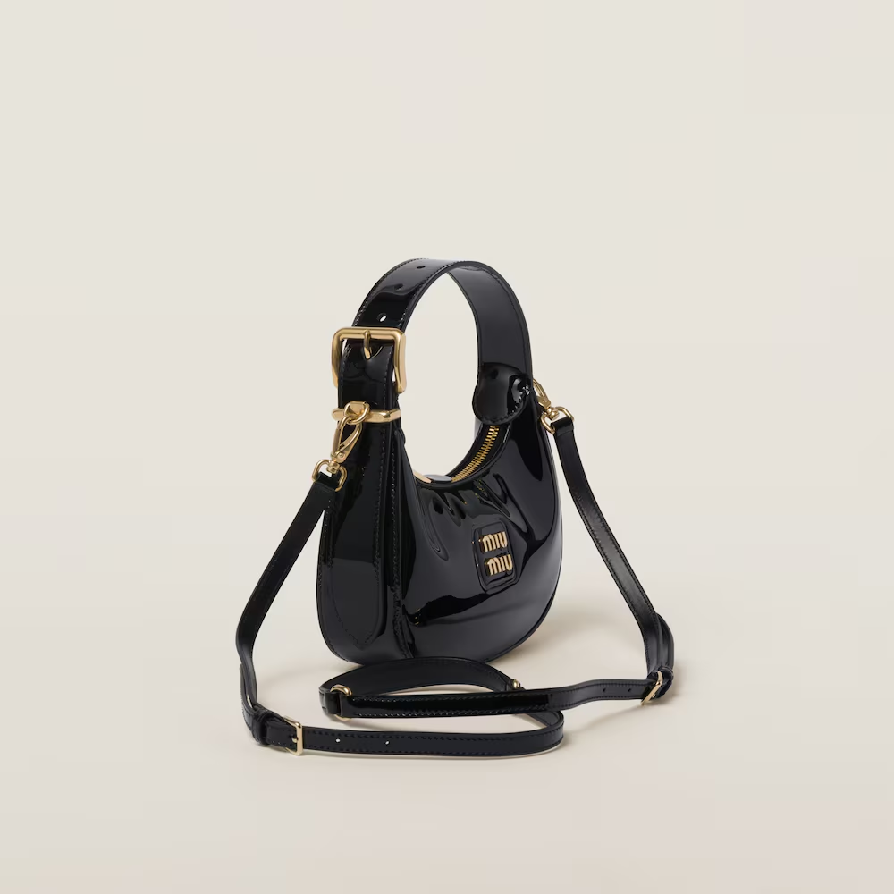 Patent leather hobo bag